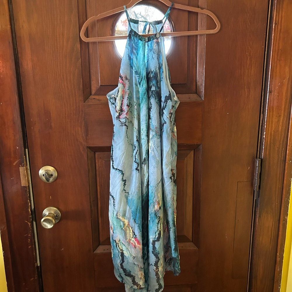 Mossimo Supply Co. Abstract Mini Dress in Blue and Pink